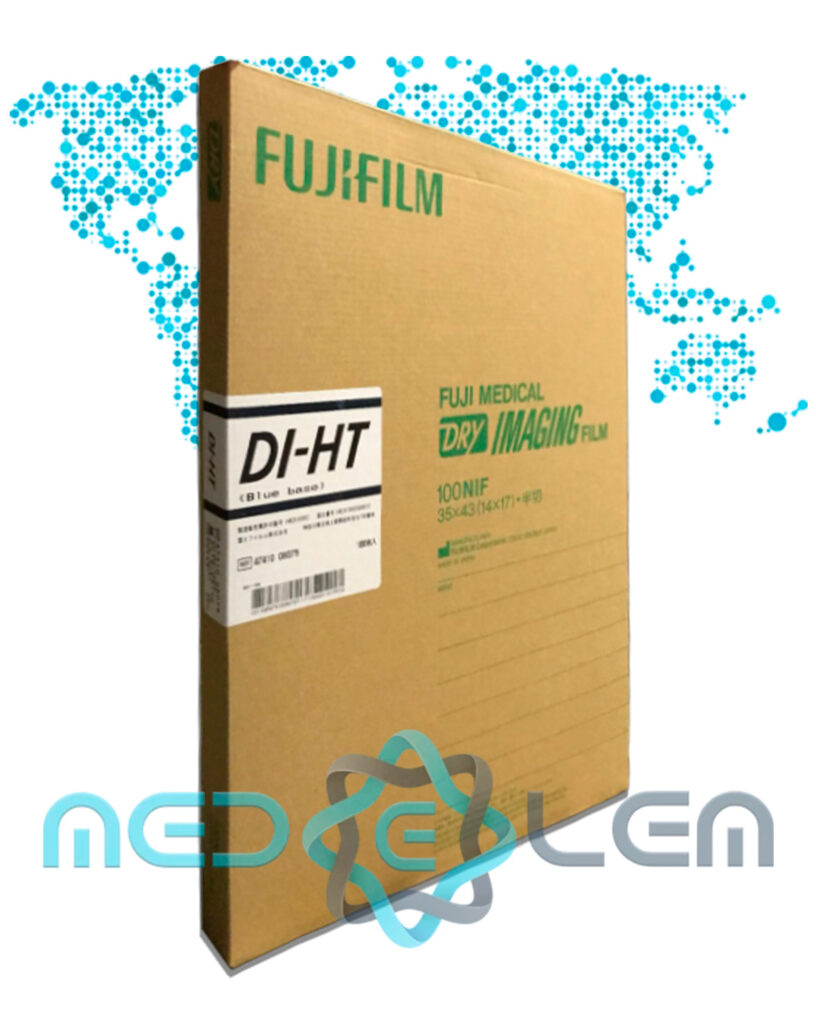 FUJIFILM DI-HT thermal dry laser film for fast medical image printing on DRYPIX printers – ideal for CT, MRI, DR, with excellent contrast and resolution.