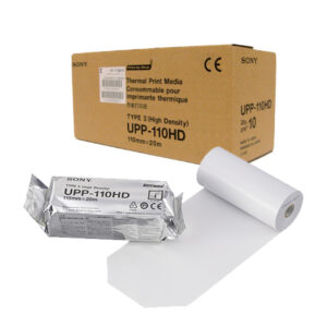 Sony UPP-110HD high-density black and white thermal print media roll 110 mm × 20 m for medical video printers