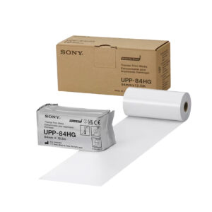 Sony UPP-84HG high-gloss black and white thermal print media roll 84 mm × 12.5 m for Sony medical video printers